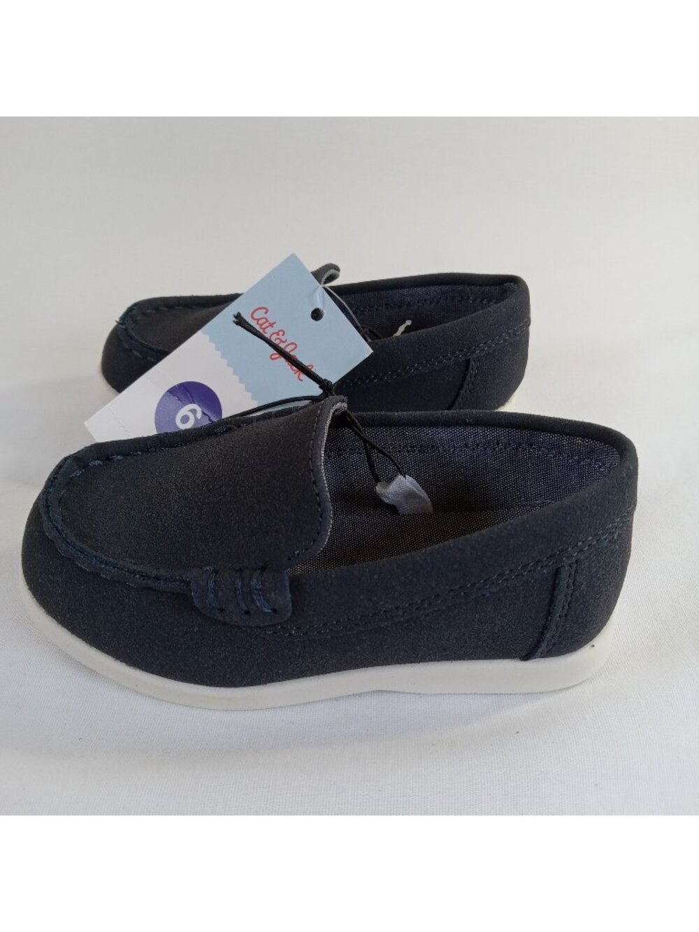Cat & Jack Boys Toddler Chase Flats Navy Blue Slip On Loafers SIZE 6 NWT